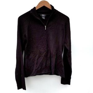 NILS Black Half-Zip Sweater size large